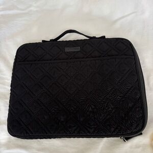Vera Bradley Black Quilted Laptop Zipper Case with Pocket